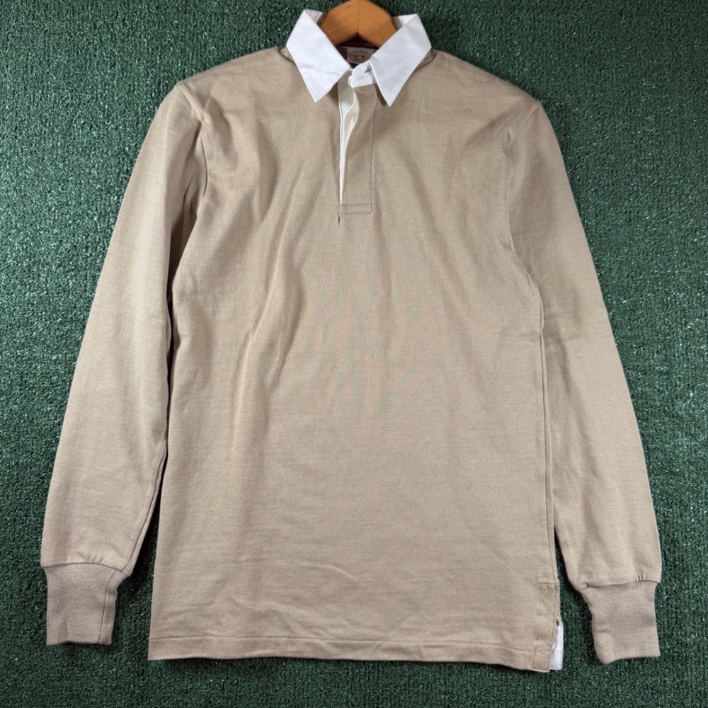 Bloomingdales Traditionalist Rugby Shirt Mens S Tan Excellent Vintage Japan Made